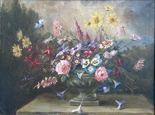 Camilla Gobl Wahl (1871-1965) - A summer flowers display, Antiquités & Art, Art | Peinture | Classique