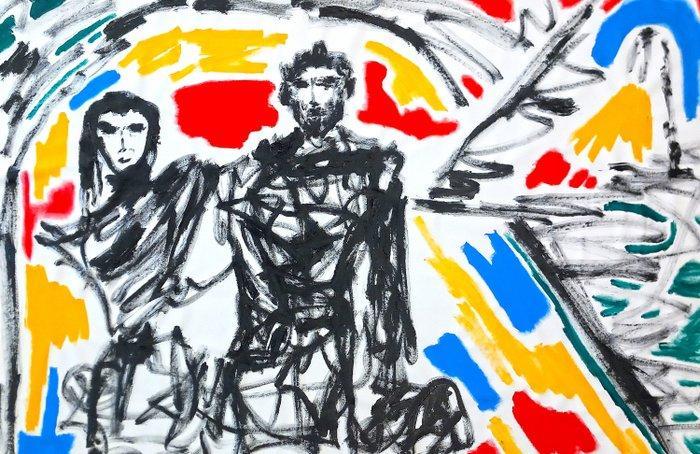 0xec6d0 (XX-XXI) - Envers et contre tous (Mouvement Le, Antiek en Kunst, Kunst | Schilderijen | Modern