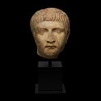 Oud-Romeins Marmer Hoofd van generaal Drusus de Jongere.