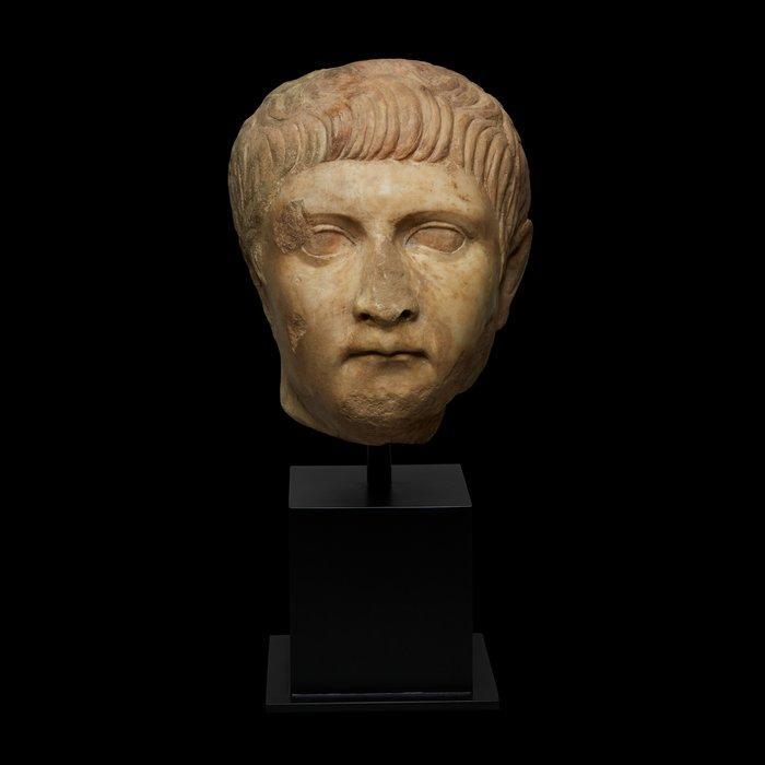 Oud-Romeins Marmer Hoofd van generaal Drusus de Jongere., Verzamelen, Mineralen en Fossielen