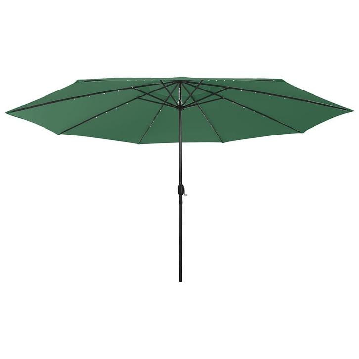 vidaXL Parasol met LED-verlichting 400 cm groen, Tuin en Terras, Parasols, Nieuw, Verzenden