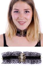 Choker Ketting Zwart Kant Kraagje Velvet Roos Kanten Zwarte, Ophalen of Verzenden, Nieuw, Zwart