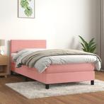 vidaXL Boxspring met matras fluweel roze 90x200 cm, Verzenden, Nieuw