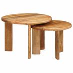 vidaXL Nesting Koffietafels 2 pcs Bruin Massief Mango Hout, Verzenden