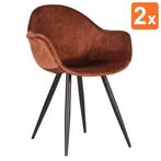 Stoelen | FIONA |  Fluweel/Metaal | Rust |  Zwarte Poten |HC, Verzenden, Nieuw in verpakking