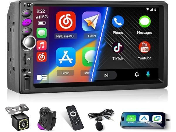 Veiling - Hikity 2-DIN Autoradio met 7 Touch  CarPlay, Auto diversen, Autoradio's