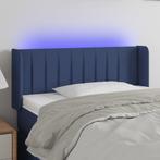 vidaXL Tête de lit à LED Bleu 83x16x78/88 cm Tissu, Neuf, Verzenden