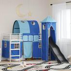 vidaXL Kidsloftbedframe Wit en Blauw 74,5 x 190 cm Metaal, Verzenden, Nieuw