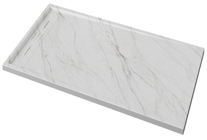 SALE - Skadi 120x90 - Wit marmer - Douchebak -, Doe-het-zelf en Bouw, Sanitair, Nieuw, Ophalen of Verzenden