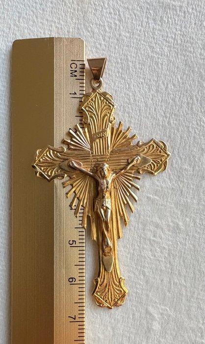Kruishanger - 18 karaat Geel goud - Barok kruisbeeld 18 k, Handtassen en Accessoires, Antieke sieraden