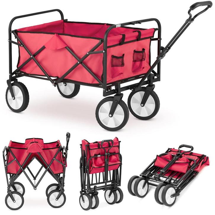 Bolderkar - opvouwbaar - 90x54x63 cm - tot 90 kg - rood, Caravans en Kamperen, Bolderkarren, Nieuw, Ophalen of Verzenden