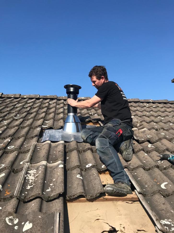 dubbelwandige schouw voor pelletkachel inox of zwart, Doe-het-zelf en Bouw, Buizen en Afvoer, Nieuw, Ophalen