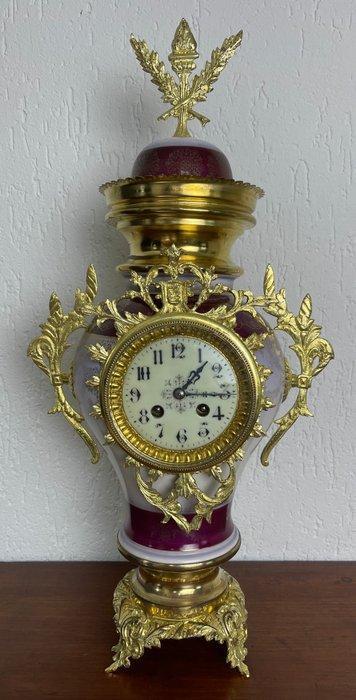 Vaasklok - Bronze, Faïence, Verre - 1850-1900 - Vaasklok, Antiek en Kunst, Antiek | Klokken