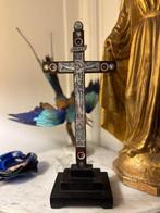 Crucifix - Olive - 1850-1900 - Croix reliquaire met relieken, Antiek en Kunst