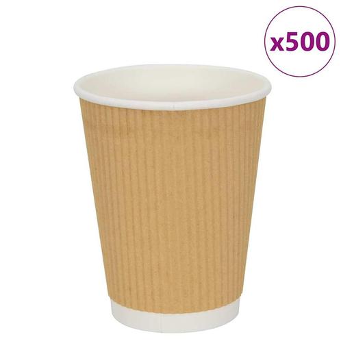 vidaXL Papieren koffiekopjes 500 st 12oz 300 ml bruin, Zakelijke goederen, Horeca | Overige, Verzenden