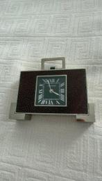 Horloge de bureau, Réveil - Cartier - Art déco - Acier, Cuir