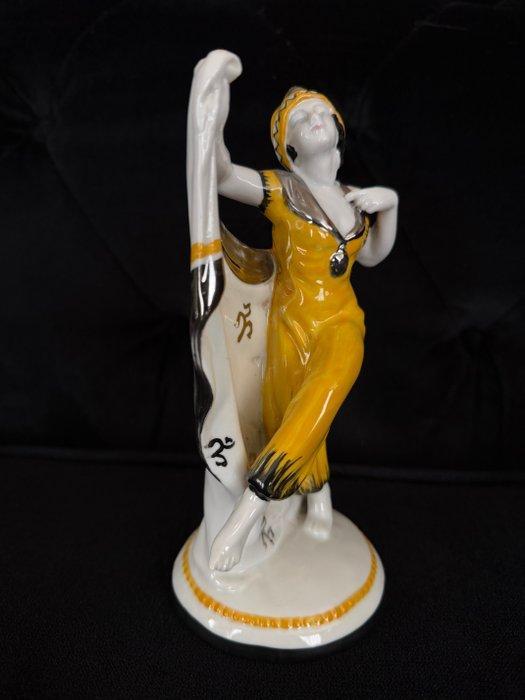 Figure - Figurine en porcelaine Art Déco – Dame en robe, Antiquités & Art, Curiosités & Brocante
