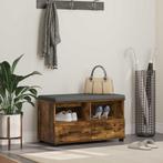 vidaXL Hallenbank met kussen met lade Rook Eiken 80 x 38 x, Huis en Inrichting, Verzenden, Nieuw
