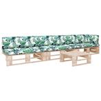 vidaXL 4-delige Loungeset pallet met kussens geïmpregneerd, Tuin en Terras, Verzenden, Nieuw, Loungeset