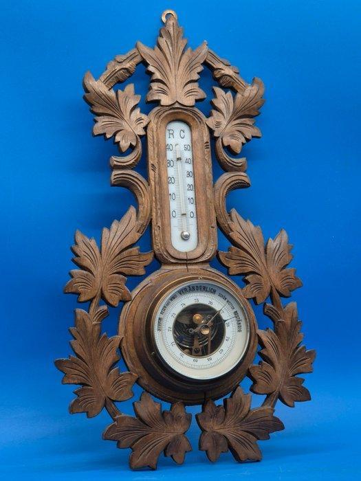 Wetterstation – mit Barometer und Thermometer - Weerstation, Antiek en Kunst, Curiosa en Brocante