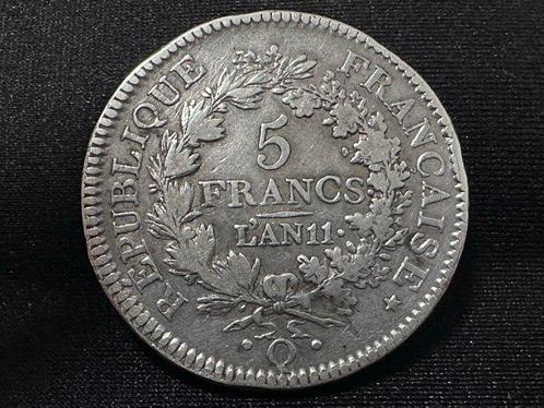 Frankrijk. 5 Francs An 11-Q Union et Force, Postzegels en Munten, Munten | Europa | Euromunten