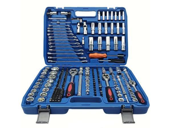 Veiling - Gereedschapskoffer – 216-delige Dopsleutel- en B, Bricolage & Construction, Boîtes à outils