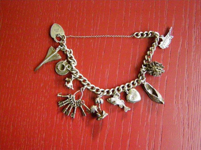 Zonder Minimumprijs - Armband Zilver - Armband 11 bedels, Handtassen en Accessoires, Armbanden