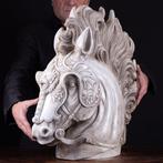 Beeld, Horse Head with Armor - 614 mm - Echt zeldzaam -