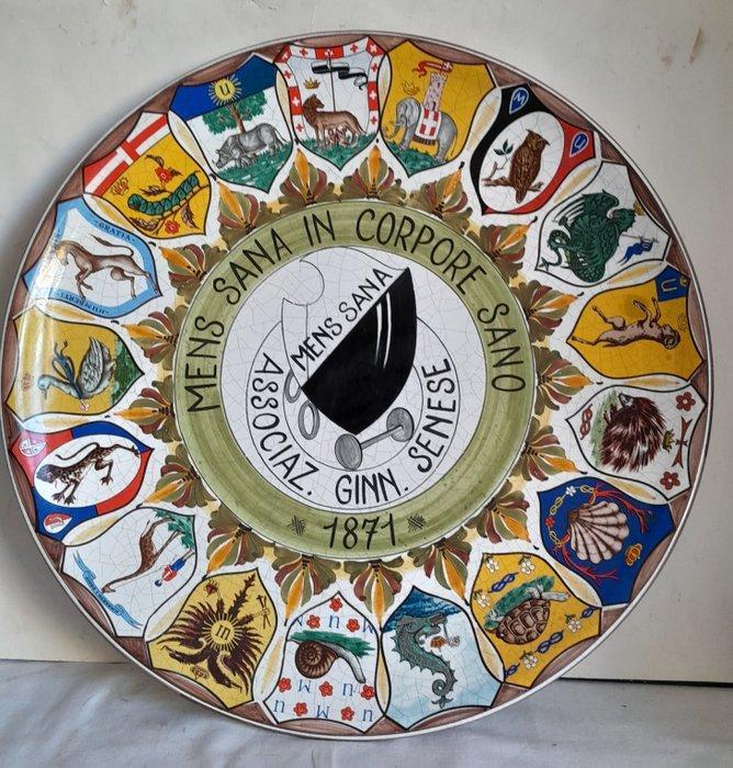 santa Cristina Siena - Schotel - Keramiek - Palio van Siena, Antiek en Kunst, Antiek | Glaswerk en Kristal