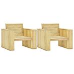 vidaXL Tuinstoelen 2 st 89x76x76 cm geïmpregneerd grenenhout, Tuin en Terras, Tuinstoelen, Verzenden, Nieuw