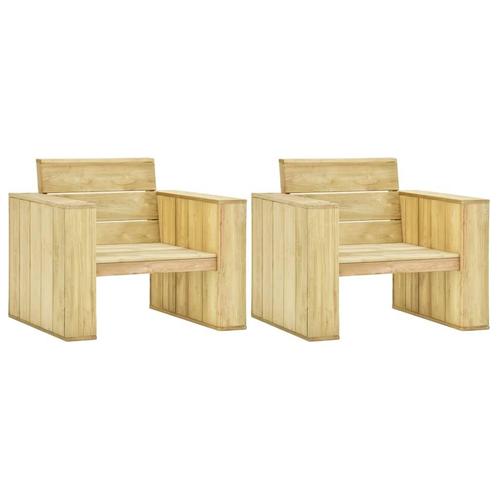 vidaXL Tuinstoelen 2 st 89x76x76 cm geïmpregneerd grenenhout, Tuin en Terras, Tuinstoelen, Nieuw, Verzenden