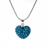 Fako Bijoux® - Ketting - Disco Dots - Hart - Helblauw, Verzenden, Nieuw