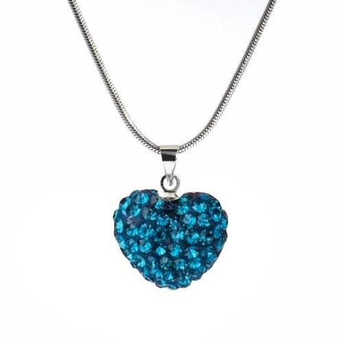 Fako Bijoux® - Ketting - Disco Dots - Hart - Helblauw, Handtassen en Accessoires, Kettingen, Verzenden