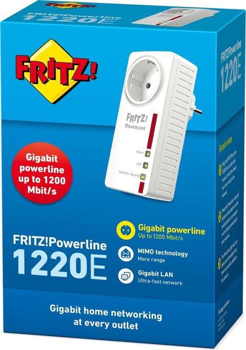 AVM FRITZ!Powerline 1220E - Powerline-adapter - 1-Pack Ui..., Computers en Software, WiFi-versterkers, Nieuw, Verzenden