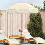 vidaXL Strandparasol Geel en Wit 160 x 160 x 196 cm, Tuin en Terras, Verzenden, Nieuw