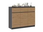 Dressoir Antraciet Eiken Antraciet Eiken (Dressoirs), Huis en Inrichting, 100 tot 150 cm, Verzenden, Nieuw, 25 tot 50 cm