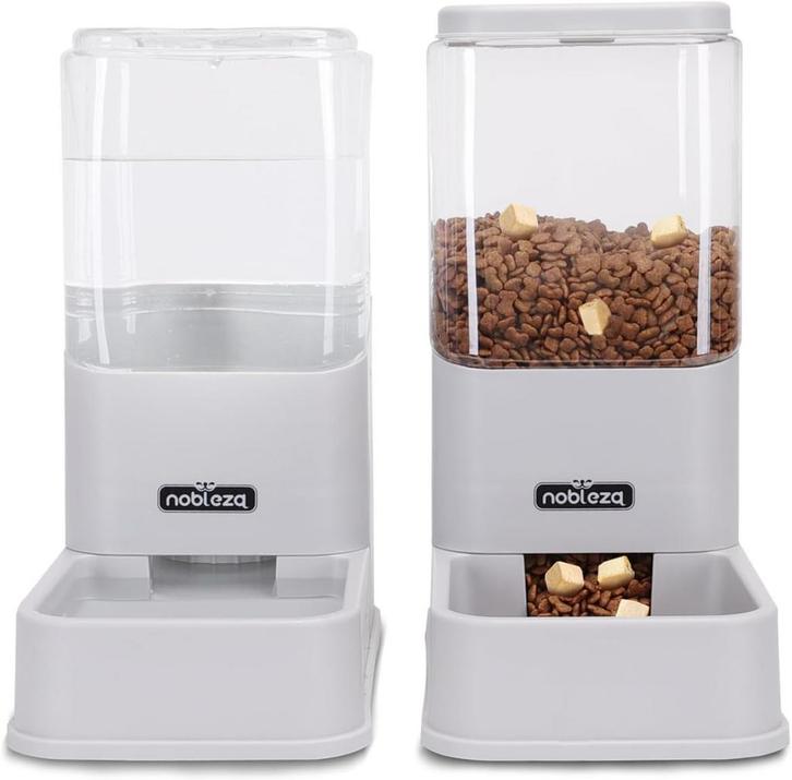 Nobleza Automatische voer- en waterbak - 3,8L - 2 stuks, Dieren en Toebehoren, Overige Dieren-accessoires, Verzenden