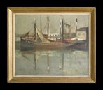 Léon Devos (1897-1974) - Les bateaux au port, Antiek en Kunst