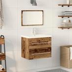 vidaXL Badkamer Waskast met Ingebouwde Wastafel Oud Hout, Verzenden, Nieuw