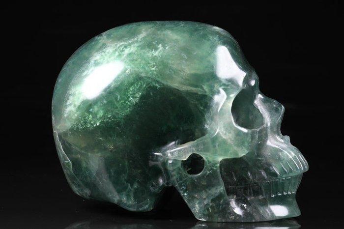 Groene fluoriet Hoge kwaliteit Gesneden schedel - Green, Antiquités & Art, Curiosités & Brocante