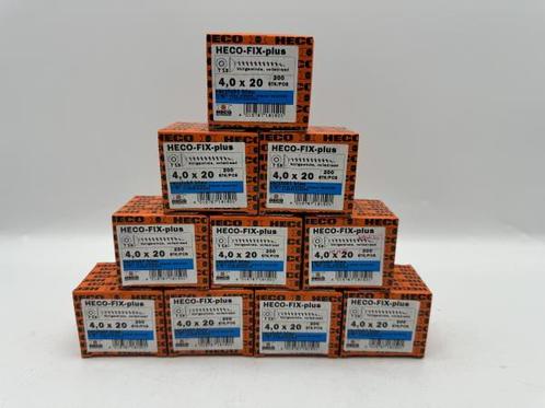 Veiling - Heco schroeven 2000 stuks 4,0x20mm (T15) verzinkt, Doe-het-zelf en Bouw, IJzerwaren en Bevestigingsmiddelen, Nieuw