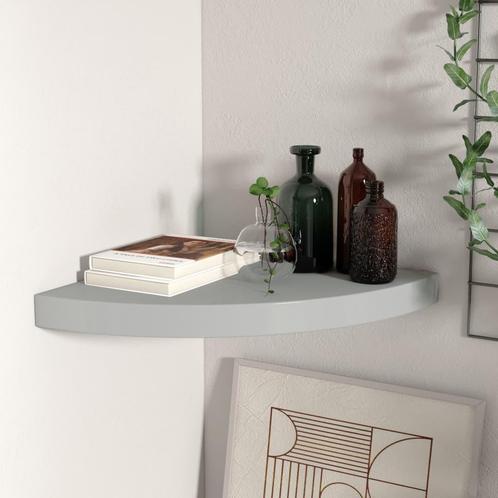 vidaXL Hoekschap zwevend 35x35x3,8 cm MDF grijs, Huis en Inrichting, Kasten | Wandmeubels, Nieuw, Verzenden