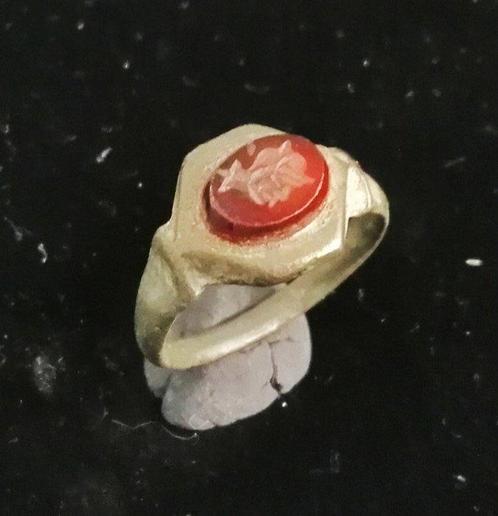 Oud-Romeins Brons Intaglio-ring - 20 mm (Zonder, Handtassen en Accessoires, Antieke sieraden
