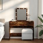vidaXL Kaptafel met LED 100x40x130 cm gerookt eikenkleurig, Verzenden, Nieuw