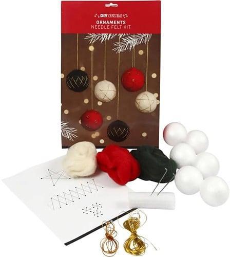 Diykit pakket hobbyset naaldvilten kerstballen styropor met, Hobby en Vrije tijd, Knutselen, Nieuw