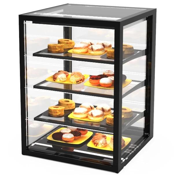 Neutrale Vitrine | INTEGRA | Zwart | 4 Niveaus |, Zakelijke goederen, Horeca | Keukenapparatuur, Nieuw in verpakking, Verzenden