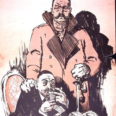 Spotprent over Duitse politiek tijdens Eerste Wereldoorlog, Antiek en Kunst, Kunst | Litho's en Zeefdrukken, Verzenden