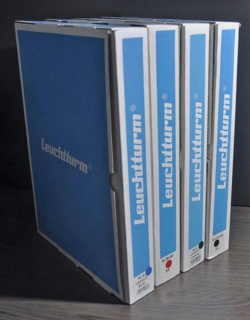 Accessoires  - 4 lege luxe Leuchtturm albums voor Covers of, Postzegels en Munten, Postzegels | Amerika