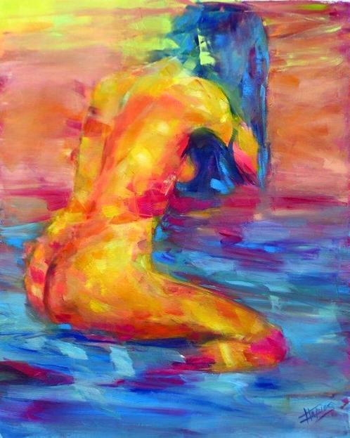 Isabel Tapia T - Saliensdo del agua, Antiek en Kunst, Kunst | Schilderijen | Modern