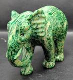 Aventurine Met de hand gesneden olifant - Hoogte: 160 mm -